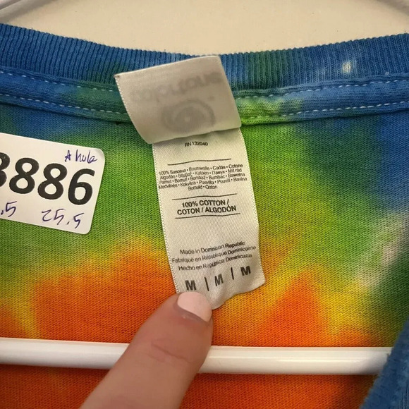 Colortone Mens Multicolor Tie Dye T Shirt M Short Sleeve Bears Hippie Grateful - Picture 7 of 8